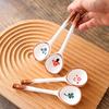 Ru Han Hand-Painted Ceramic Long-Handle Soup Spoon