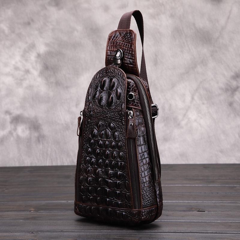 

Слой груди и крайней плоти, коровья кожа, кожа Crazy Horse, крокодиловый узор, мужская сумка, кожа с масляным воском, мужская повседневная модная сумка через плечо