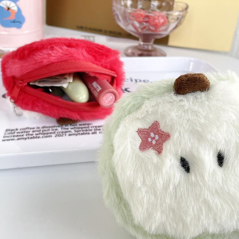 10 Adet Kawaii Mini Meyve Peluş Bozuk Para Cüzdanı Elma Kız Sevimli Peluş Bozuk Para Cüzdanı Armut Anahtar Saklama Çantası Çocuk Tatil Partisi Hediyeleri