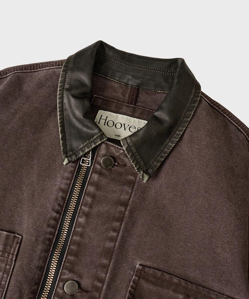 Hooves Bleached Canvas Work Jacket [Washed Brown]