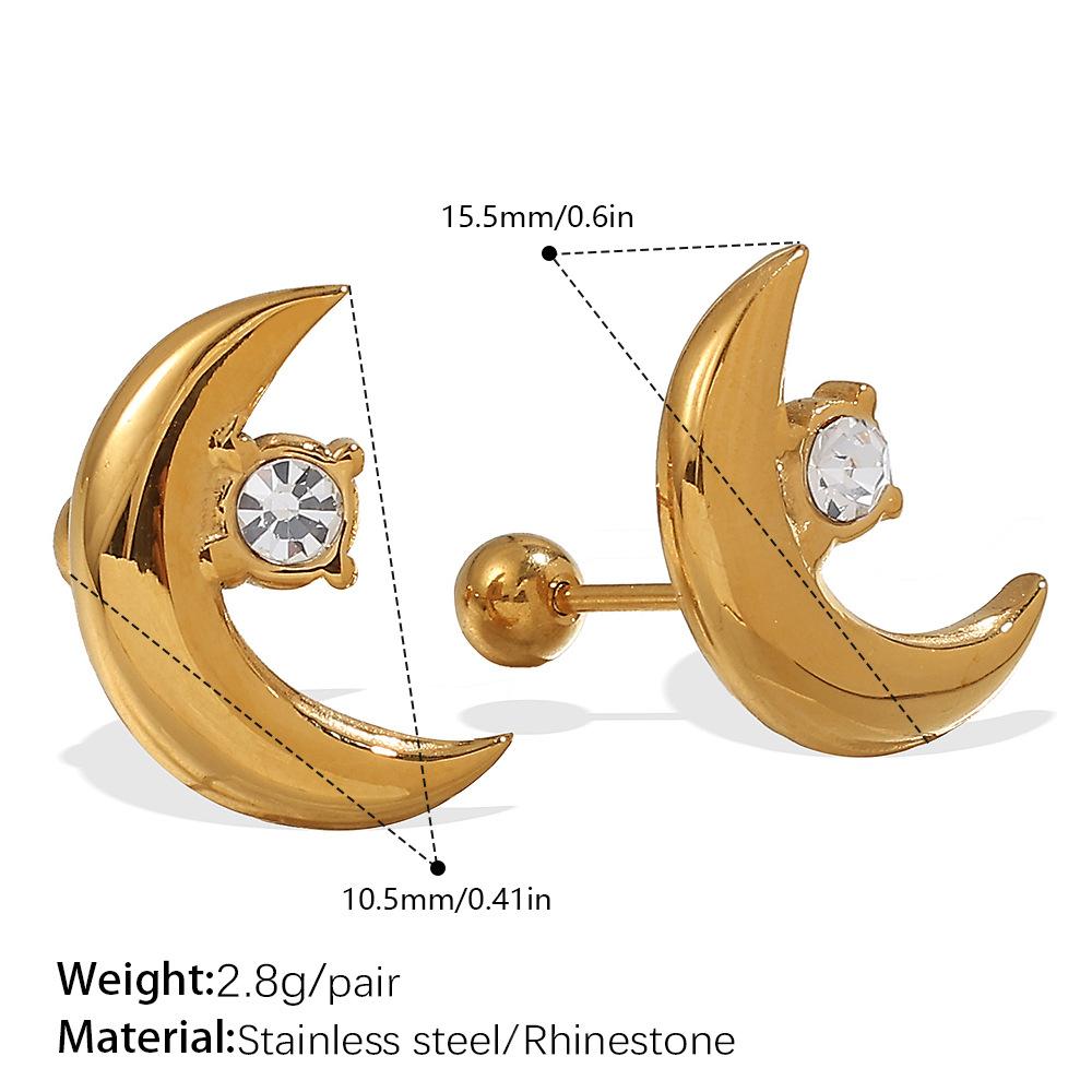 European and American diamond earrings, studs, exquisite butterfly earrings, 18K gold-plated stainless steel earrings jewelry.