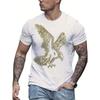 Men Women Funny Eagle Graphic T-Shirt Sparkling Golden Eagle Bling Rhinestone Shirt Crewneck Party