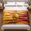 Galatasaray FC Bedruckte Flanelldecke mit individuellem Namen und Text, Weiche, Warme Überwurfdecke für Schlafzimmer, Feiertagsgeschenk