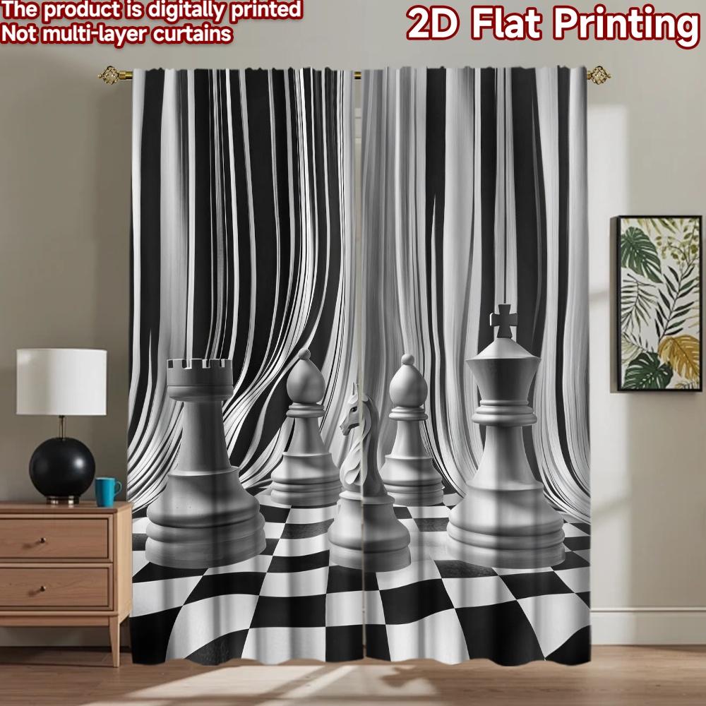 1pc 2D flat Photography Backdrop Popular Photography Backdrop Chess Pieces and Stripes 100% Polyester Festive Backdrops Use for 100×220