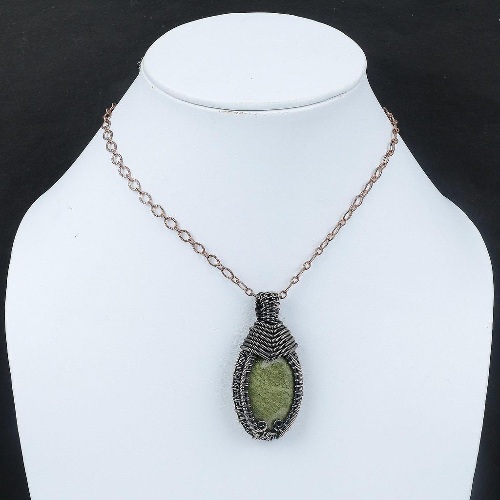 Kambaba Jasper Pendant Copper Wire Wrapped Pendant Natural Gemstone Pendant Copper Jewelry For Gift Handmade Women Pendant Wire Wrap Jewelry