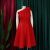 One Shoulder Sleeveless Party Dresses Women Plus Size Xxxl High Waisted A Line Mid Calf Elegant Dress Vestidos Mujer