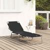 Folding Sun Lounger Black 188 X 57 X 86.5 Cm Polyester
