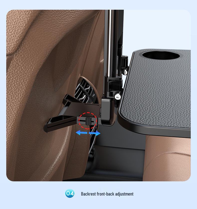 Folding Rear Seat Table for Car - Compact Office, Dining, and Storage Solution