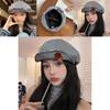 Stylish Korean Y2k Handmade Button Beret Hat For All Seasons With Vintage Pattern