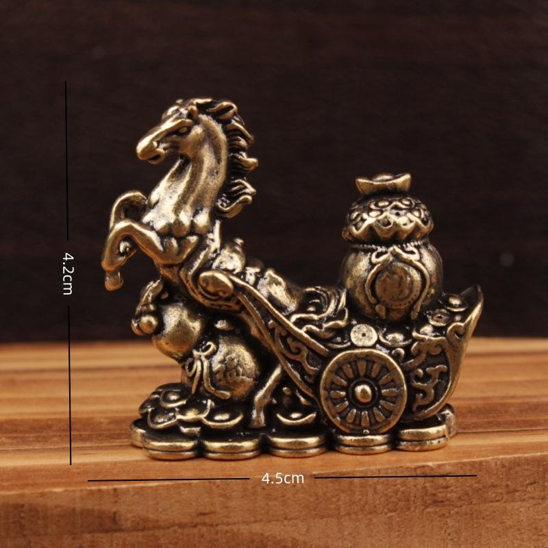 2026 Horse Year Brass Horse Decorative Ornament Horse Zodiac Little Pony Wealth Attracting Figurine Chinese New Year Gift