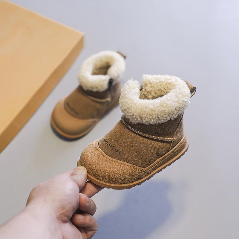 

Детские зимние ботинки для девочек, теплые зимние ботинки для мальчиков, защита пальцев, нескользящая мягкая подошва, детские ботинки 22 дубильная кора