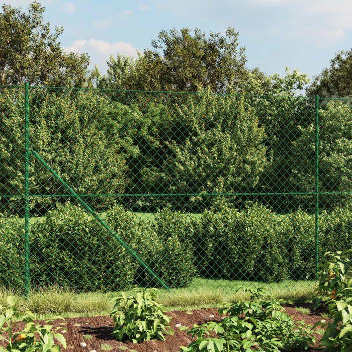 VidaXL Clôture en Mailles de Chaîne, Panneau de Clôture Décoratif, Clôture à Mailles, Barrière de Protection Jardin Patio 153915