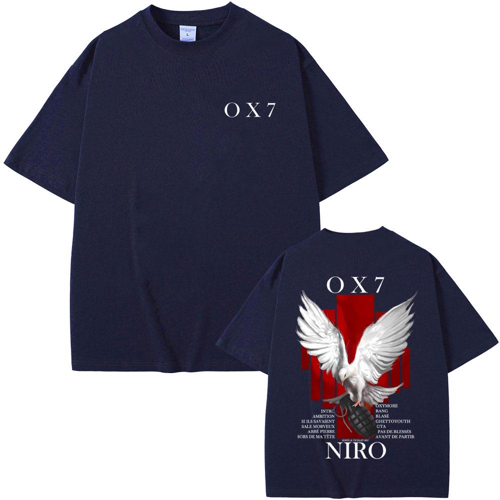 Rapper Niro OX7 Album Graphic T-shirt Unisex Women Hip Hop Fashion Pop Music T-shirts Male Casual Cotton Vintage T Shirt Streetwear S