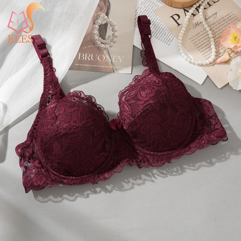 

Женское сексуальное нижнее белье, кружевной бюстгальтер из ультратонкого хлопка, с глубоким V-образным вырезом, пуш-ап, дышащий бюстгальтер 42 вино красного