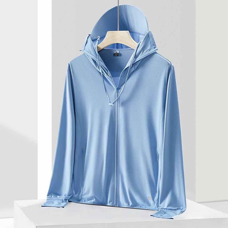 Summer new ice silk sunscreen clothing women's removable large brim UV protection fishing clothing men's sunscreen clothing