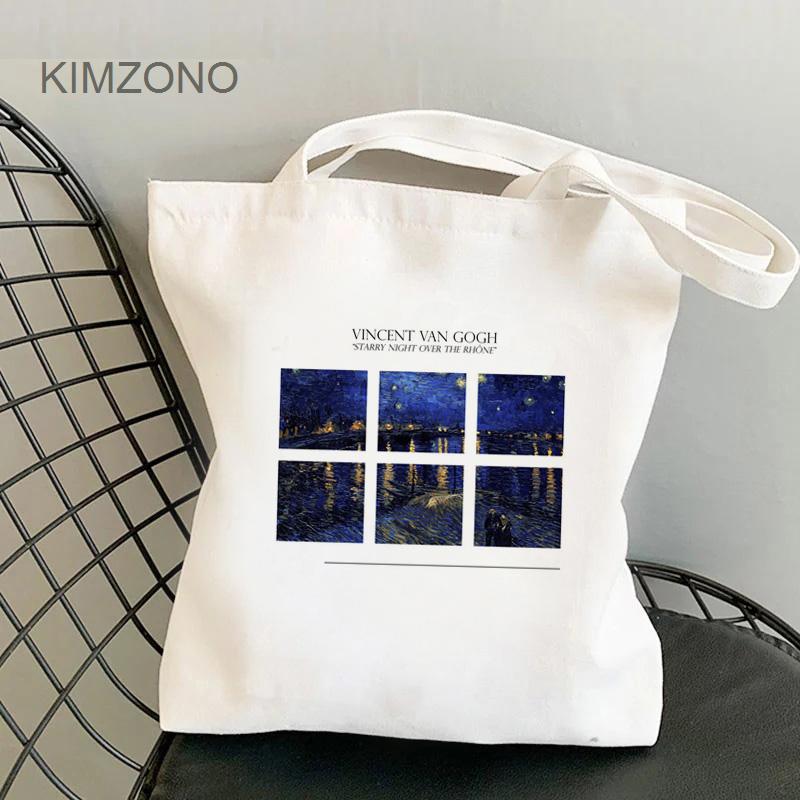 

Сумка для покупок Van Gogh bolso, многоразовая сумка для продуктов, сумка-шоппер, джутовая сумка, джутовый мешок cabas, плетеная веревочная сумка tissu