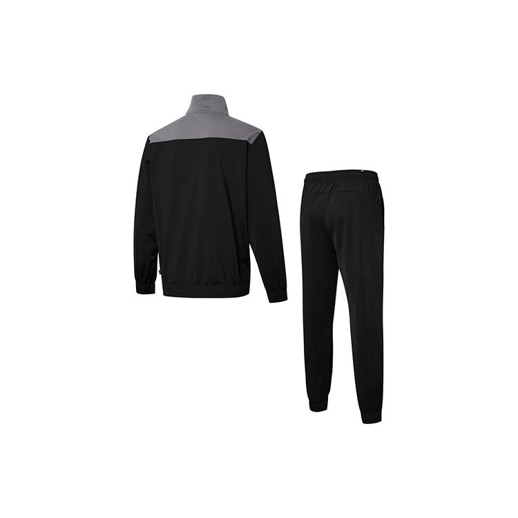 Puma Men's Black Gray And White Color Block 2-Piece Tracksuit Sportswear Set 845848-01