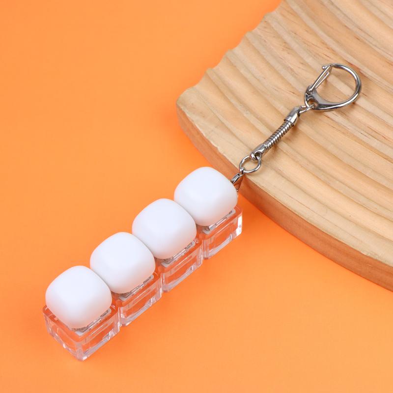 Relaxing Diy Keyboard Keychain Keycap Keys Button Finger Keyboard Cap 1/2/3/4/9Keys Relief Stress Clicker Toy Child Adult