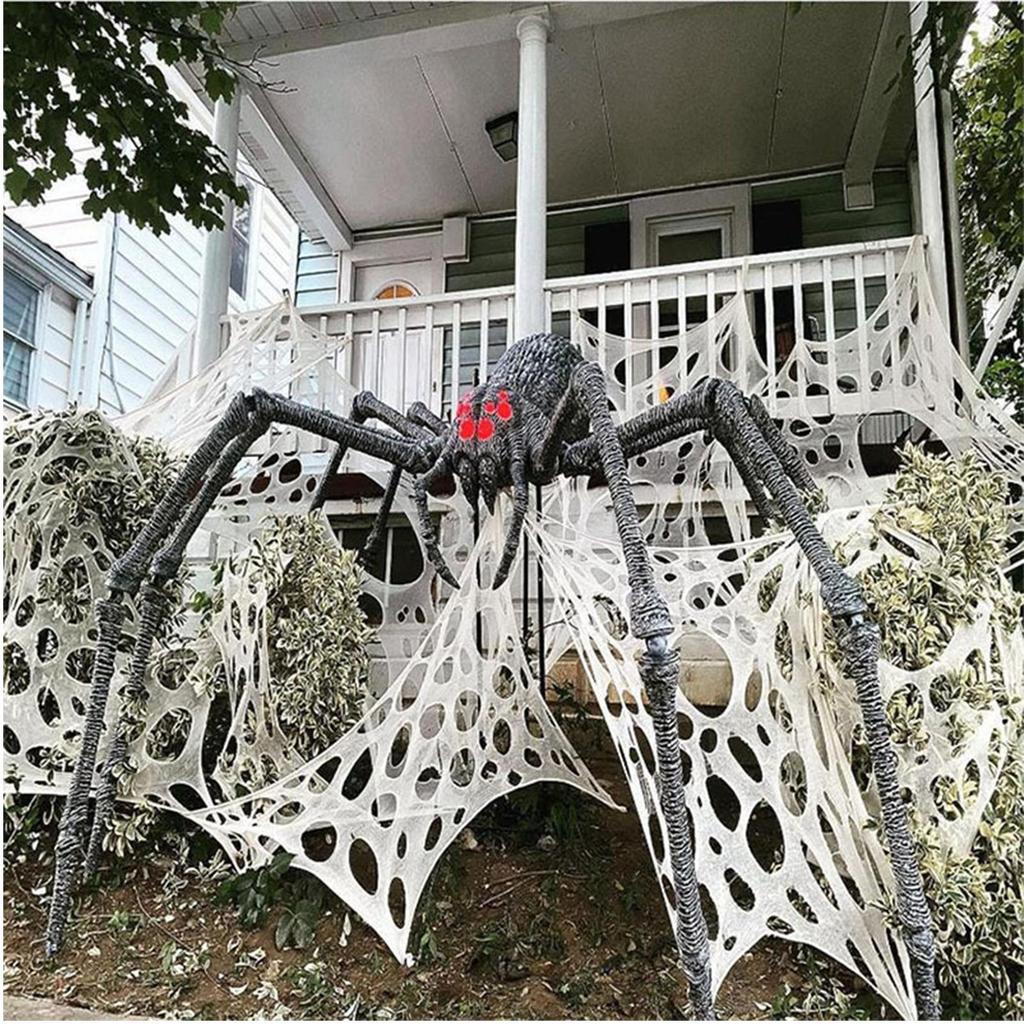 Gaza Halloweenowa Tkanina z Pajęczyną Halloweenową Dekoracja Sceny Rekwizyt Tło do Fotobudki Akcesoria Horrorowe Na Gałęzie Płot Werandę