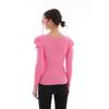 Women's Red Sleeve Pleated Gathered Princess Sleeve Square Collar Blouse Sweater