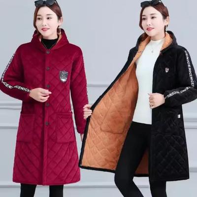 Mantel Ältere Frauen Verdickte Gepolsterte Jacke Herbst