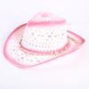 Popular European and American Classic Hollow Western Cowboy Hat Men's and Women's Fashion Vacation Breathable Sunshade Straw Hat