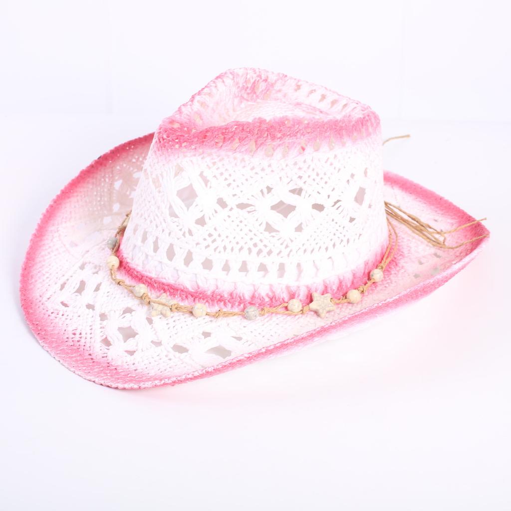 Popular European and American Classic Hollow Western Cowboy Hat Men's and Women's Fashion Vacation Breathable Sunshade Straw Hat