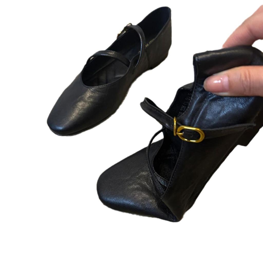Sheepskin Version~ Mary Jane Shoes 2025 New Retro Leather Women's Shoes Autumn Flats Versatile Small Leather Shoes Single Shoes