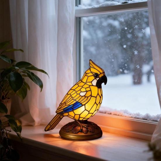 Yousheng Buntglas Vogel Lampe Licht USB Betrieben Harz Vogel Nachtlicht Heim Büro Wohnzimmer Schlafzimmer Schreibtisch Dekoration Lampe Weihnachten Geburtstagsgeschenk