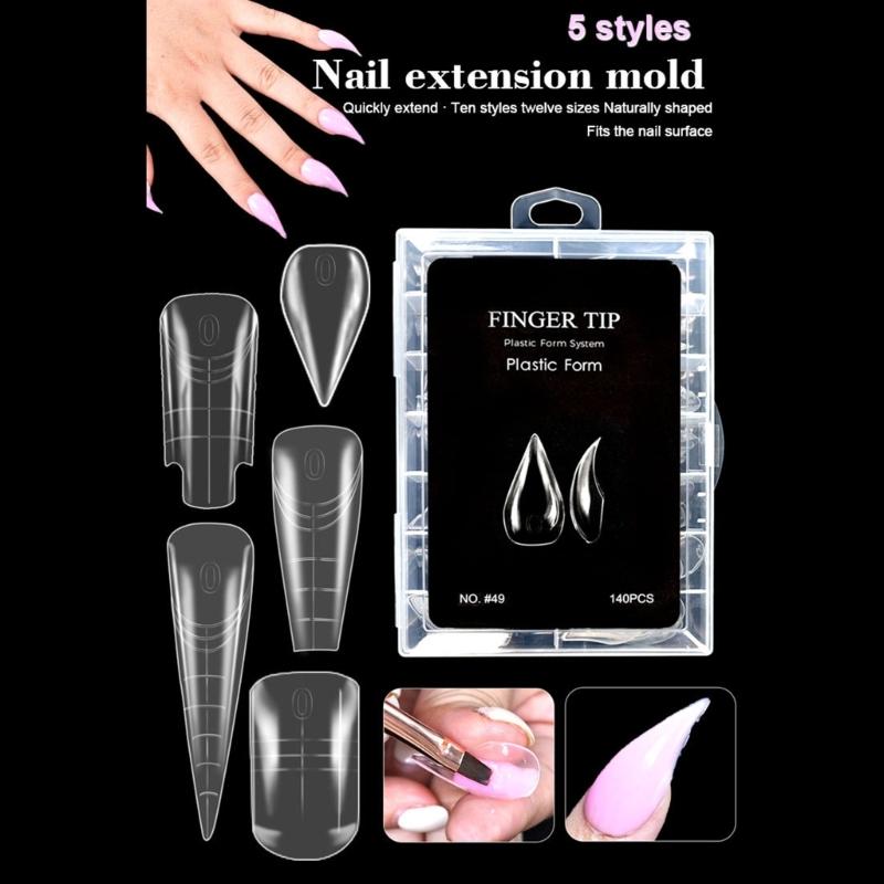 Professional Nail Double Forms ABS Crystal Tip For Quick Length Extension Durability At Home Salon Manicure Nail Mold