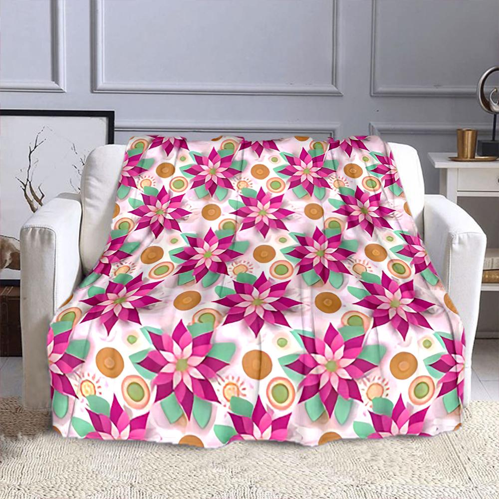 Colorful Floral Pattern Blanket Design Patterned flannel blanket perfect for the bedroom living room, sofa, or a little nap