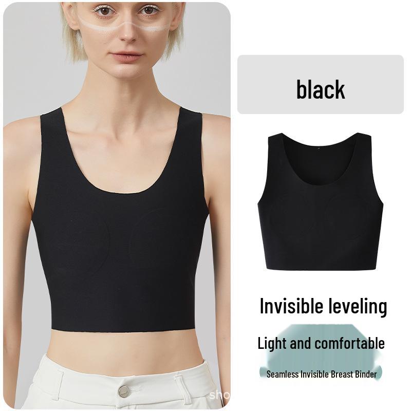Women's Seamless Chest Binder - Slimming Sports Vest for Large Busts, No-Show, Super Flat Chest, Ideal for Cosplay, Summer Wear.