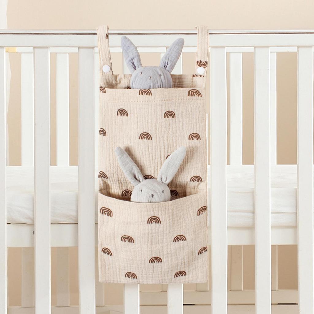 Double Layer Cotton Hanging Bag for Baby Toys & Diapers - Multifunctional Storage Solution