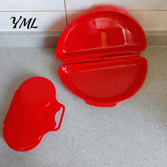 Plastic Egg Poaching Mold 2Pcs/Set Poacher Omelet Pan, Non-Stick Breakfast Double Compartment Steamer Cooker, Microwave Maker for Easy Quick