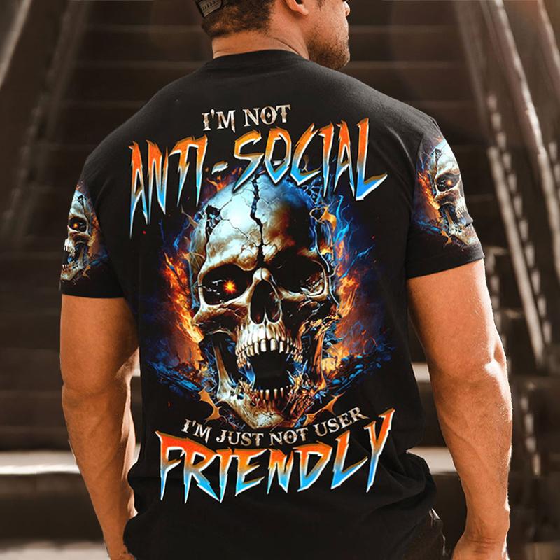Vintage T-shirts For Men Shirts Short Sleeve Tops Skull Graphic Clothing O Neck Oversized Streetwear 5xl Summer Men's Shirt Tees