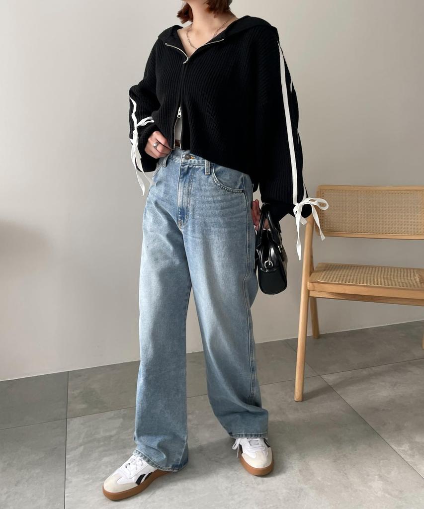 WEGO Denim Denim Long Size Type B Light Denim Women's Pants, Straight-leg Pants, Jeans, Bottoms, Pants, Simple, Casual, Stylish, Gift, Classic,