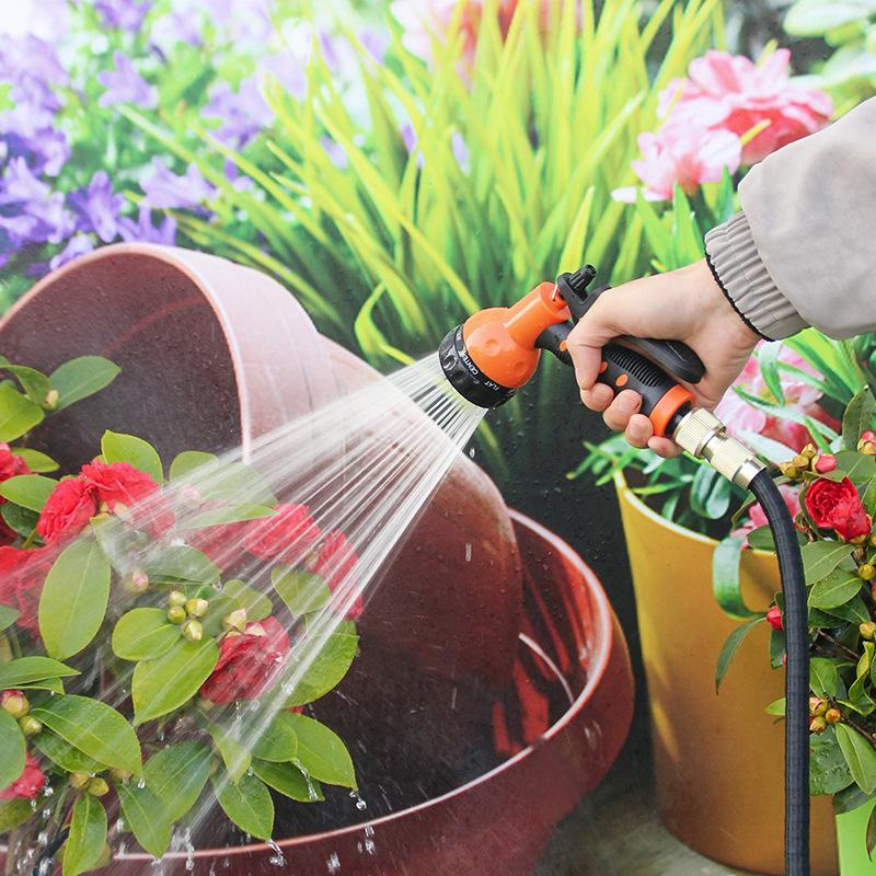 Automatic Retractable Magic Hose with Garden Sprinkler & High-Pressure Car Wash Water Gun