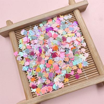 Home Party Supplies 2000Pcs Magic Color Fashion Cute Sequins Beaded Sequins PVC Sequins Jewelry Accessories DIY Material Rabbit Head PVC Sequins