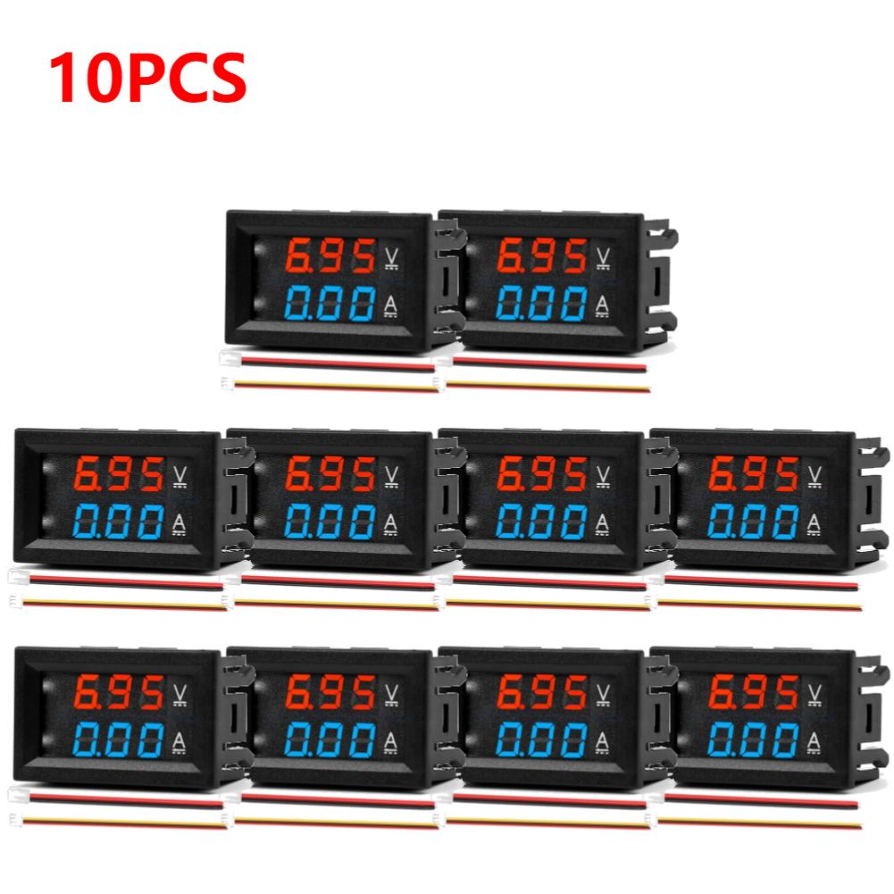 DC 100V 10/50/100A Voltmeter Ammeter Blue + Red LED Amp Dual Digital Volt Meter Gauge Car Motocycle Voltage Current Meter