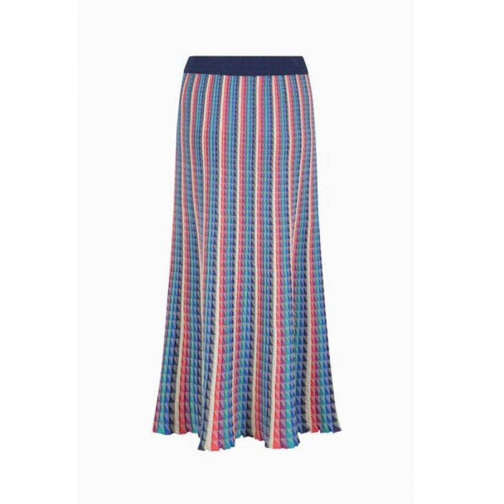 Benetton Multi Stripe Knit Skirt Bask05611
