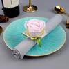 Decorative Table Settings for Bridal Showers Artificial Rose Napkin Ring, Fabric Pink Flower Holder, Rustic Dining Ornaments Afternoon Tea Ring