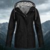 Women's Fashion Solid Color Hooded Loose Casual Waterproof Outdoor Jacket Lightweight Windbreaker Raincoat for Hiking Camping