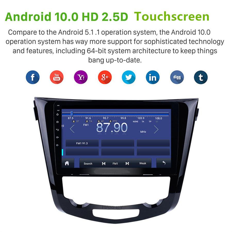10.1'' Android 10 Car Stereo Radio GPS Navi For Nissan QashQai X-Trail 2013-2016