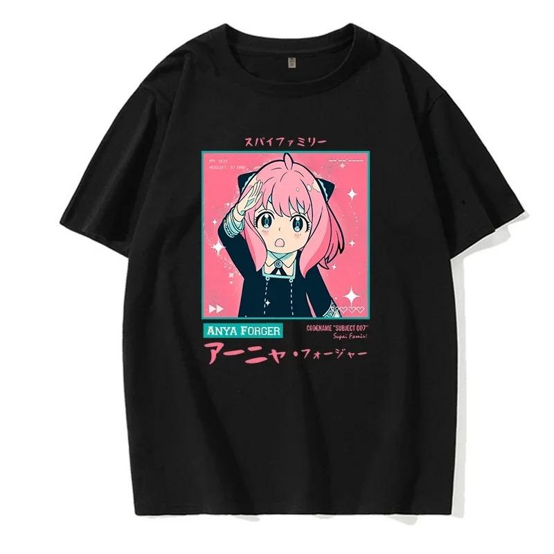 Y2k Shirt Anya Forger Spy X Family Anime T Shirt Kawaii Cartoon Mens_Women Tops Cotton Best Selling Round Neck Comfortable Soft