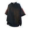 Izzue Men's Loose Fit Striped Color-Block Short Sleeve T-Shirt
