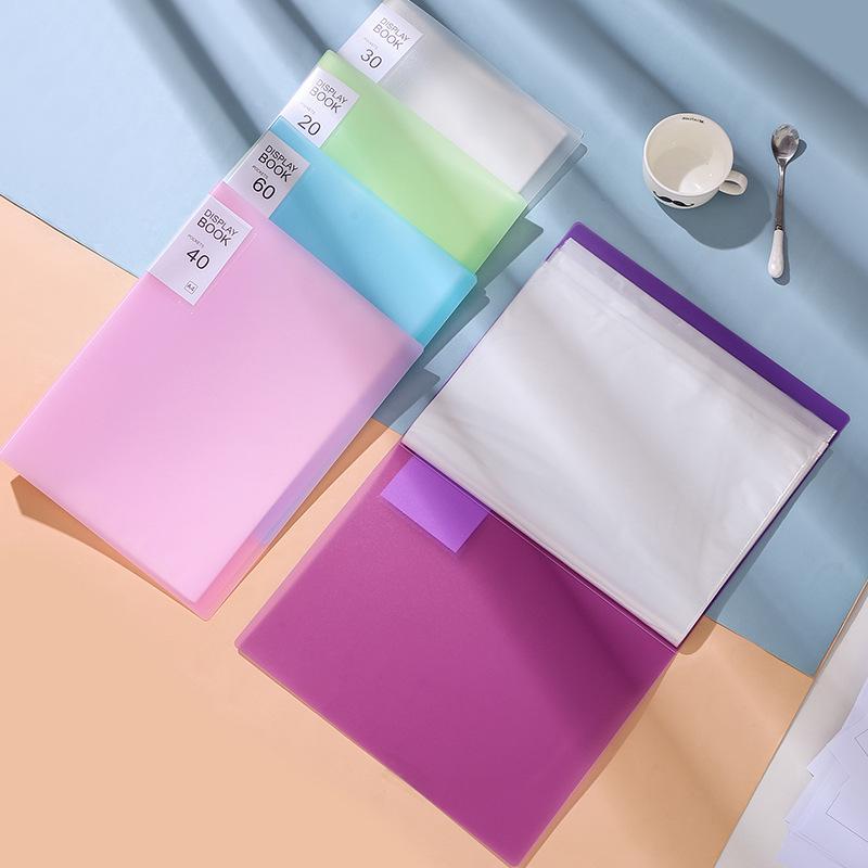 A4 Candy Color Multi-Layer Ring Binder - Waterproof Transparent Plastic Storage Book for Student Test Papers