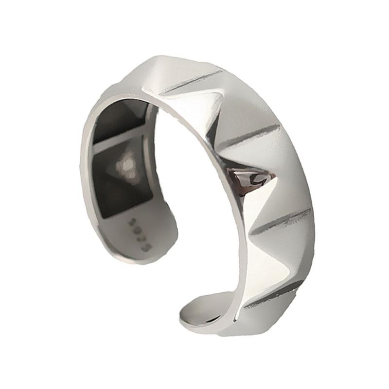 A52E Stylish Rhombus Shaped Zinc Alloy Rings Trendy Accessory for Fashionable Ladies CN