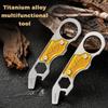 14 mm Titanlegering Multiverktyg Kofot, Flasköppnare, Skiftnyckel, Kompakt EDC Campingutrustning, Lättvikt, Hållbar Design, Campingtillbehör