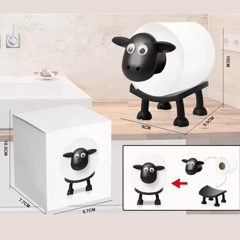Sheep Toilet Roll Holder Funny Toilet Paper Holder Free Standing Bathroom Set 3D Printed Black Sheep Loo Roll Holder Decors