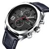 Curren 8324 Men's Waterproof Leather Strap Six-Hand Calendar Watch